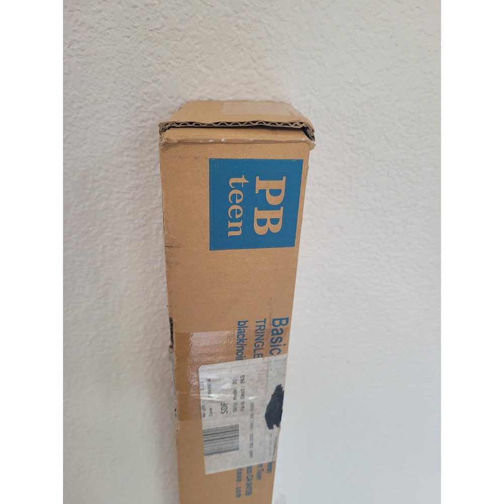 Pottery Barn Teen Basic Triangle Black Telescoping Window Curtain Rod 48-88" New